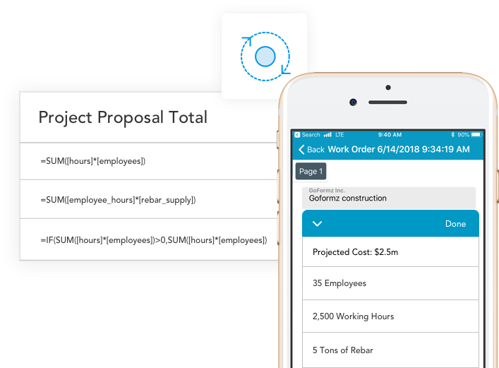 Use automated calculations to calculate project proposals in your digital workorder