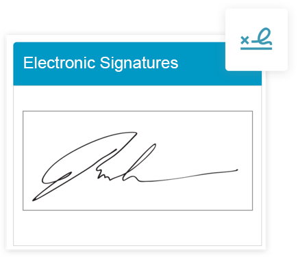 Quicky collect approvals when you include a electronic signature box in your employee evaluation forms