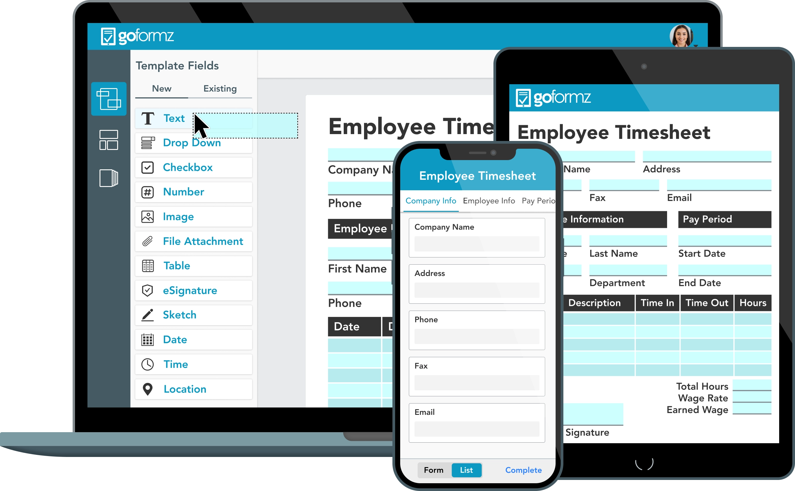 Digital timesheet templates make it easy to capture signatures, images, and overtime calculations.